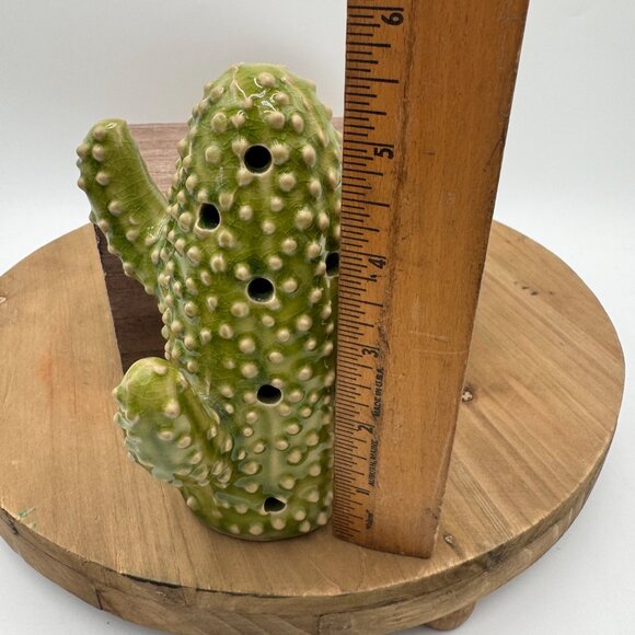 Ceramic Green Cactus Figure Southwest Style 5 1/2 in. Tall unbranded EUC - Picture 8 of 9